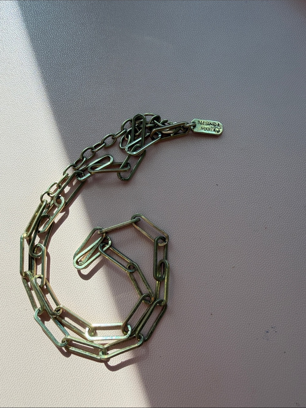 Melinda Maria Gold-Tone Paperclip Link Necklace